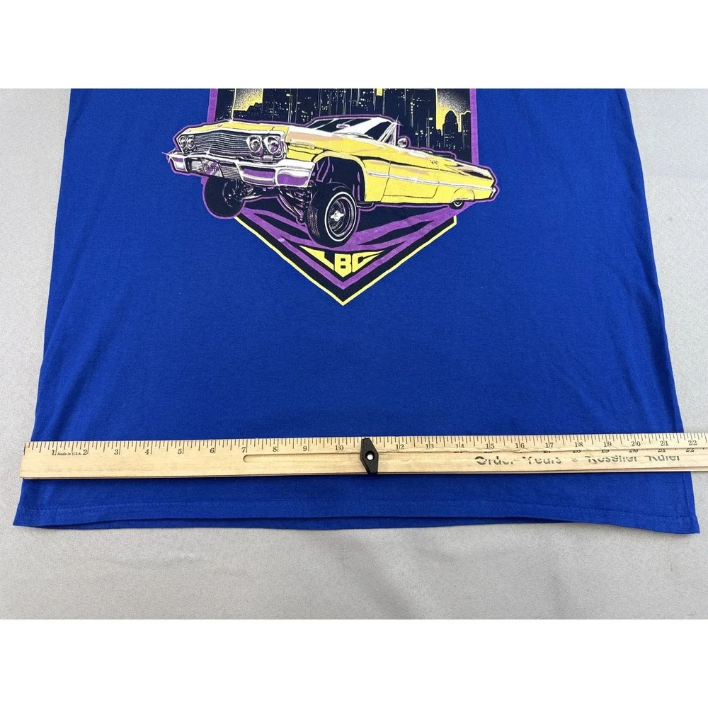 Death Row Records Graphic Tee Music Short Sleeve Crewneck L/G Blue 100% Cotton